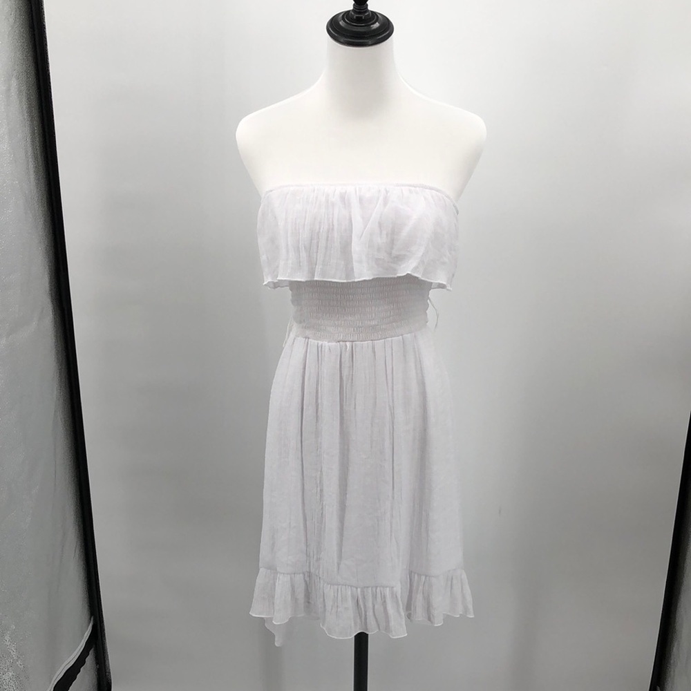 IZ BYER Strapless White Dress Size M Made in Mexico